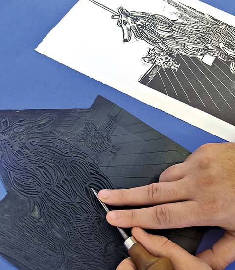 Stage linogravure